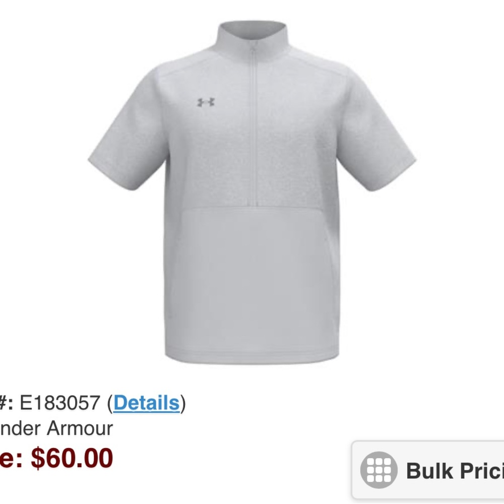 Under Armour mens motivate 2.0 short sleeve size xl grey